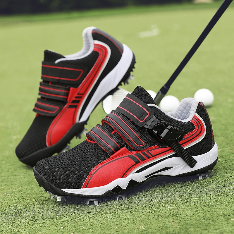 

Golf shoes men's sports shoes four seasons new styles anti slip breathable comfortable thick soled shock-absorbing motion shoes