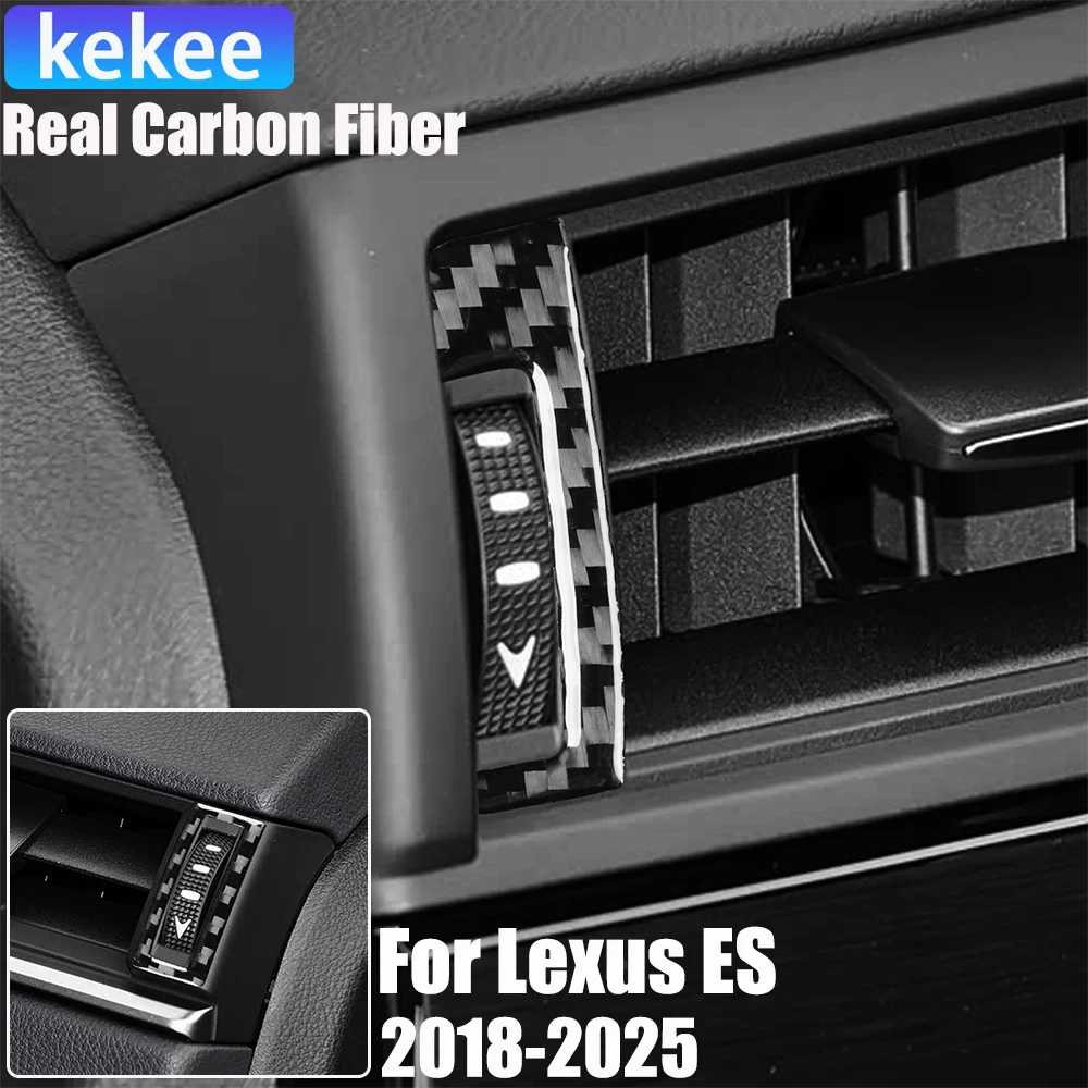 Real Carbon Fiber Car Accessories Air Vent Trim Cover Soft Sticker For Lexus ES200/250/260/300h/350 2018 19 20 21 22 23 24 2025
