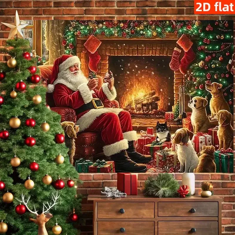 1Pc2D Piatto, Banner A Tema Natalizio, Adatto Per Soggiorno/Evento, Adatto Per Natale, Nessuna Alimentazione Richiesta Wsj