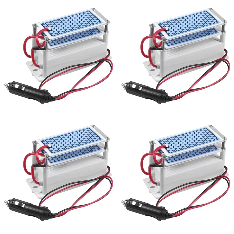 

4X Ozone Generator Car 12V 10G Ceramic Plate Air Purifier Air Sterilizer Car Ozone Air Air Cleaner Ozonizer Odor