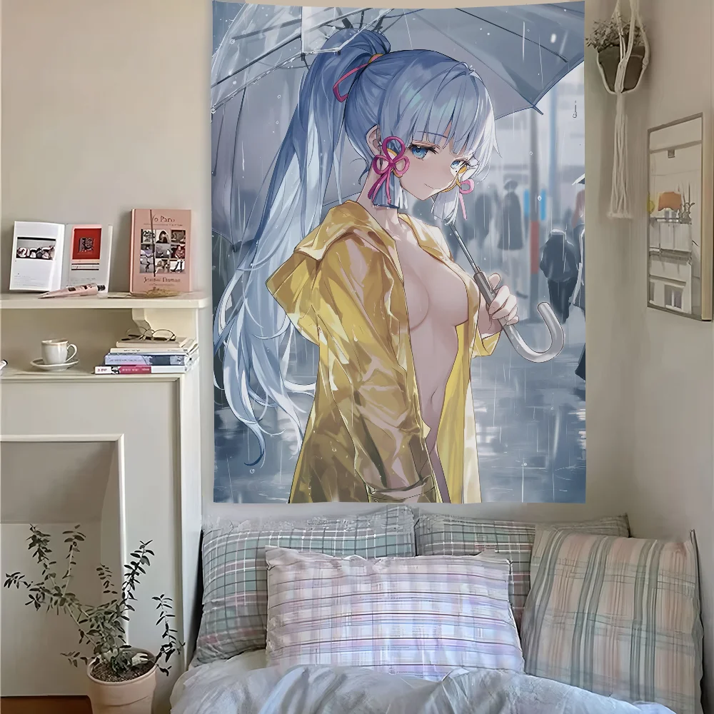 

Kamisato Ayaka Furina Sexy Tapestry Bedroom Living Home Decor Bar Outdoor Festival Wall Hanging Decoration Background Art Banner