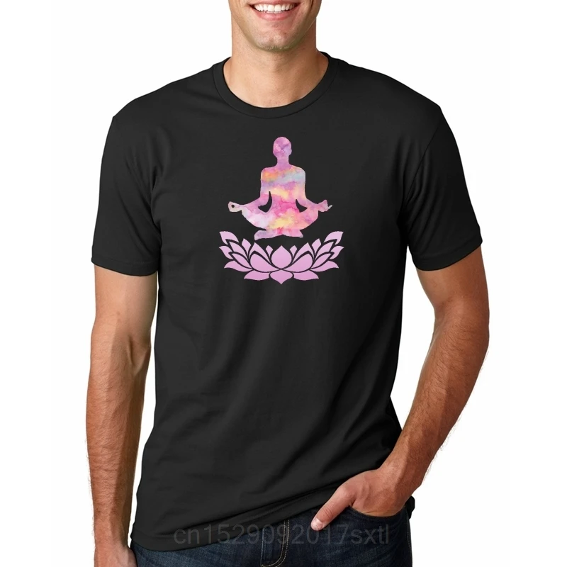 T-Shirt populaire pour hommes, avec pose de yoga, Om Chakras, méditation, art Zen, t-shirt d'été décontracté pour hommes, hauts à la mode pour hommes