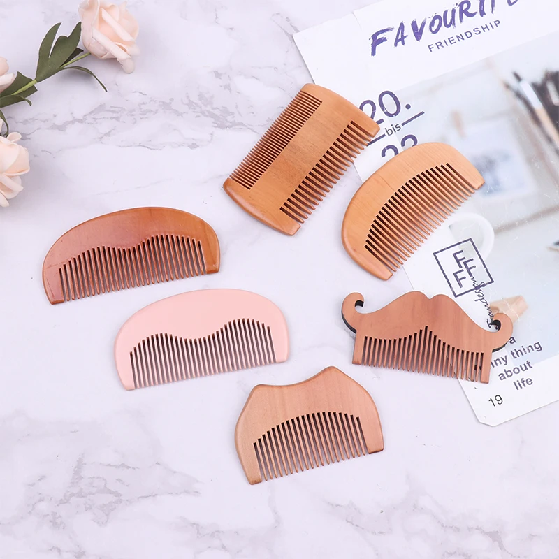 Wooden Beard Comb Mustache Hair Comb For Men Fine Coarse Teeth Perfect Beard Balms Essential Oils Comb