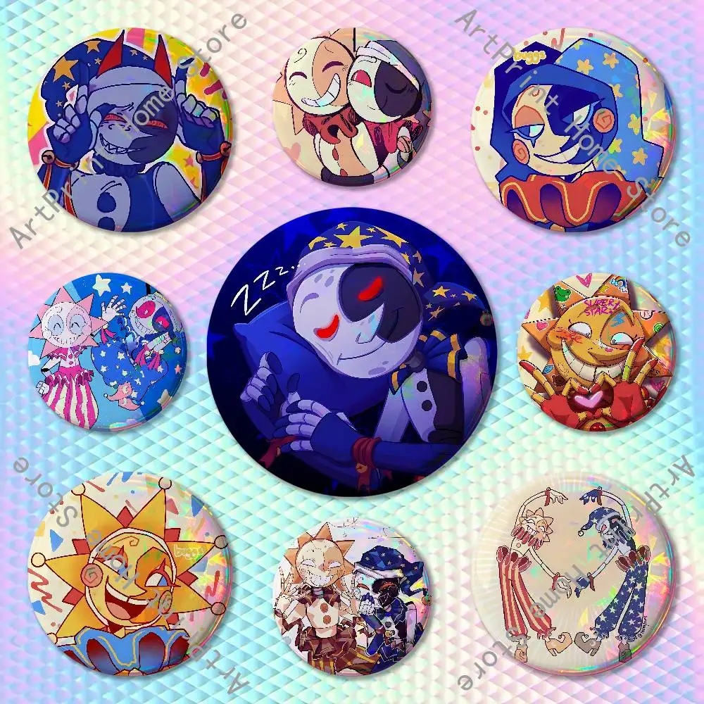 

S-Sundrop and M-Moondrop Custom Badges 75mm 44mm 25mm Brooch Backpack Hat Enamel Pins Accessories Toys Gifts