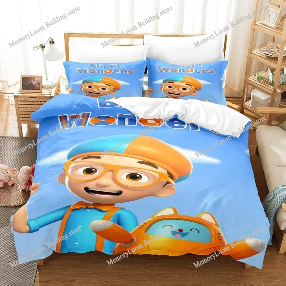

Blipi Wonders 3D Printed Duvet Case Pillowcase Bedding Set Twin Full Queen King Size for Kids Bedroom Decor Home Textileextile