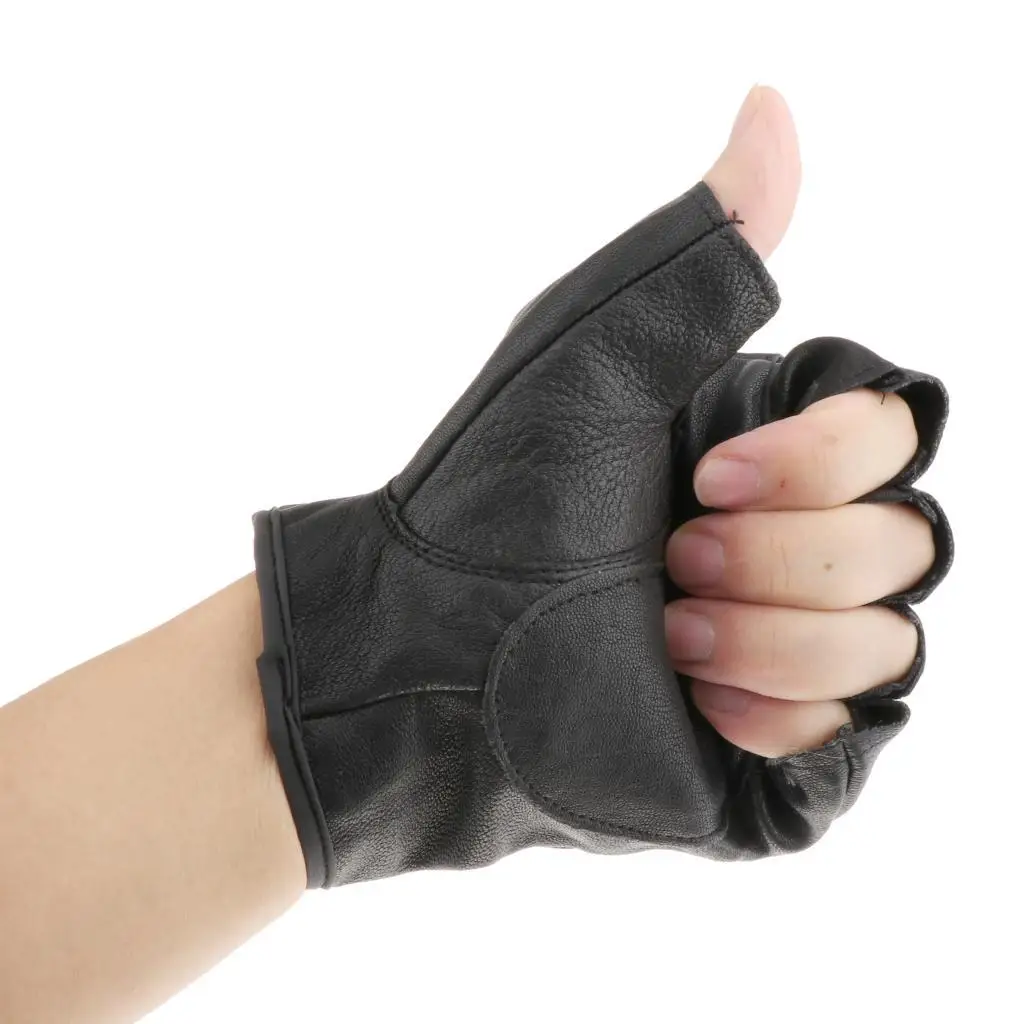 luvas-de-meio-dedo-para-motocicleta-e-direcao-masculinas-em-couro-sem-forro