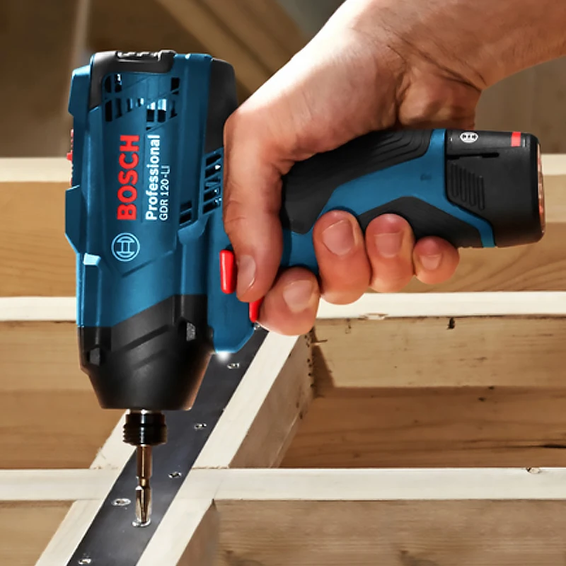 BOSCH GDR 120-LI Impact Driver 12V2.0Ah Rechargeable Battery Sets 1/4in 100Nm Electril Wrench Power Bare Tool Combination