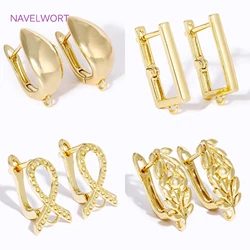 Multi Styles Brass Earwires Fasteners 18K Gold Plated Earring Fixtures,Clasps For Earring,For DIY Earring Making Supplies