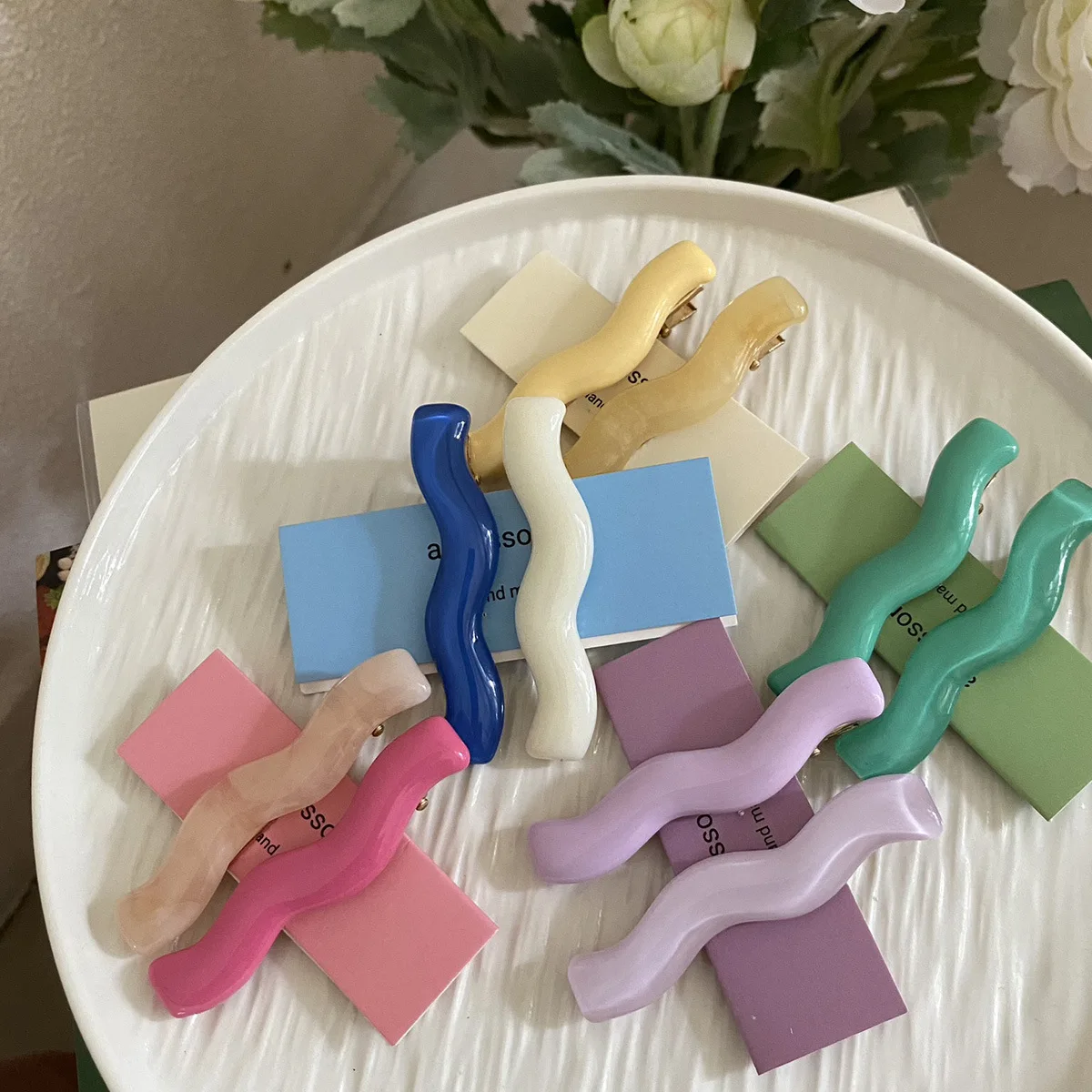 

Акриловые заколки-волны для волос: весенне-летние, нестандартные аксессуары для волос, держатели для челки, украшения для девочек