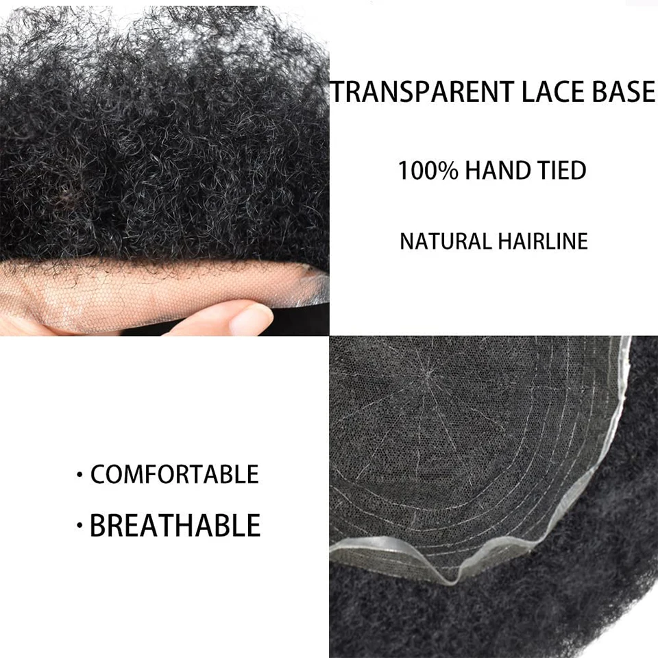 Natuurlijke Zwarte Afro Krullend Full Lace Pruik Voor Mannen Ademend Mannelijk Haar Prothese Mannen Toupet Menselijk Haar Vervangingssysteem Units