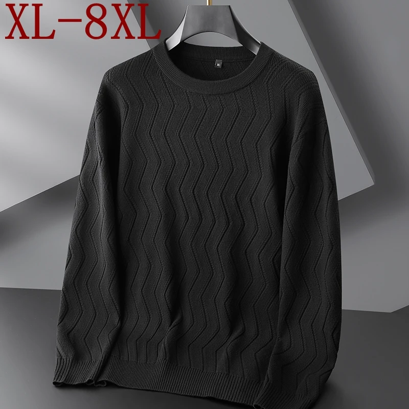 

8XL 7XL 6XL Keep Warm Pull Homme 2024 New Autumn Winter Top Grade Luxury Wool Sweater Men Clothing Casual Loose Mens Pullovers