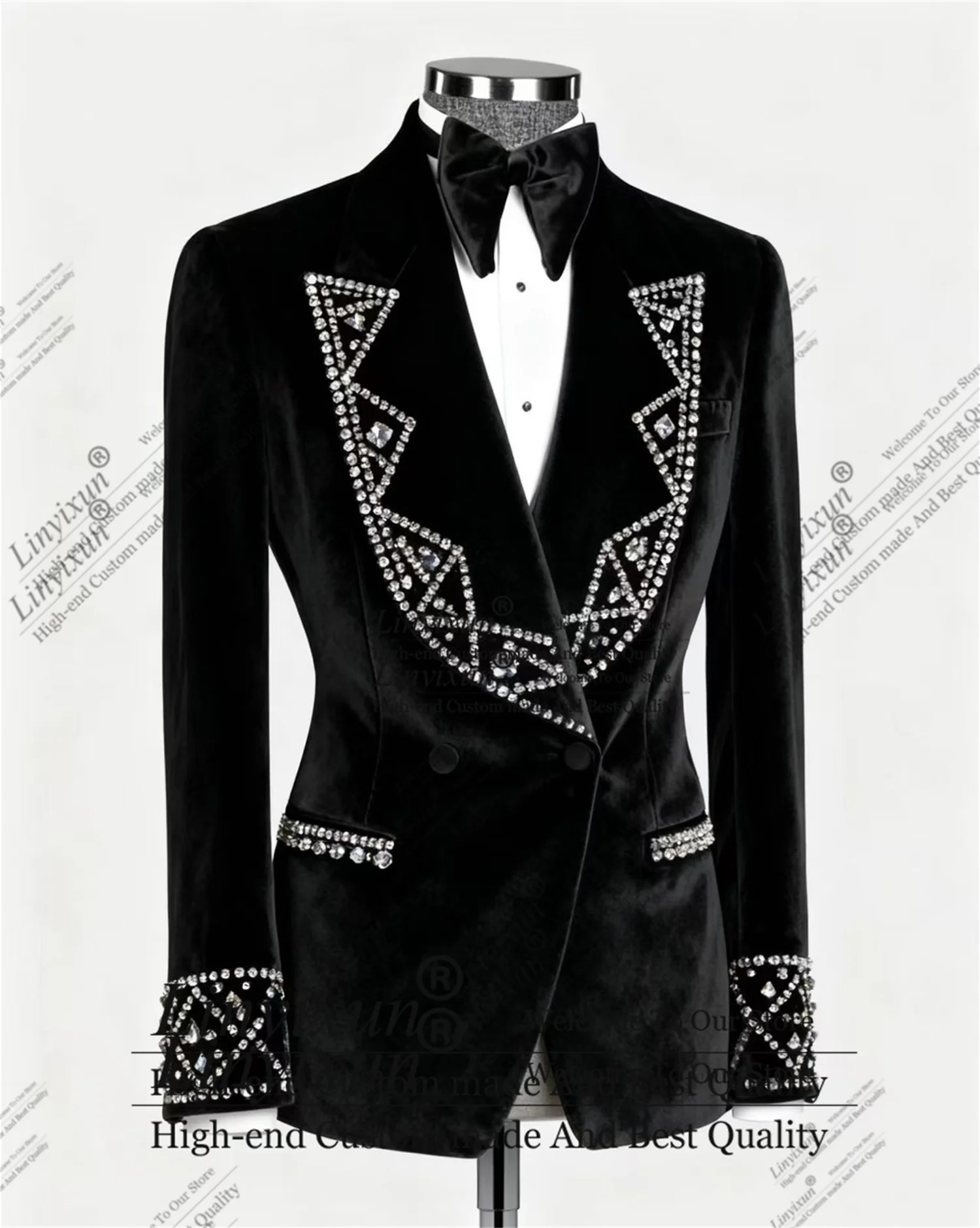 

Красивый орнамент с бриллиантами, мужские костюмы, комплекты из 2 предметов, мужские пиджаки для жениха, индивидуальные облегающие свадебные смокинги, костюм для вечеринки Homme