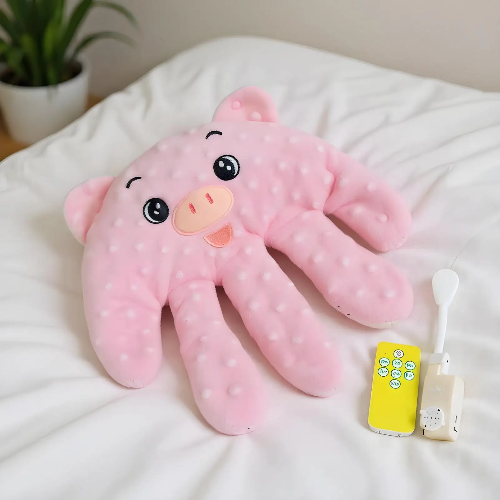 لعبة ربط نوم الطفل المهدئة، 3 تروس قابلة للتعديل، مهدئة كهربائية لطيفة، اليد للوقاية من بداية النخيل لوقت النوم