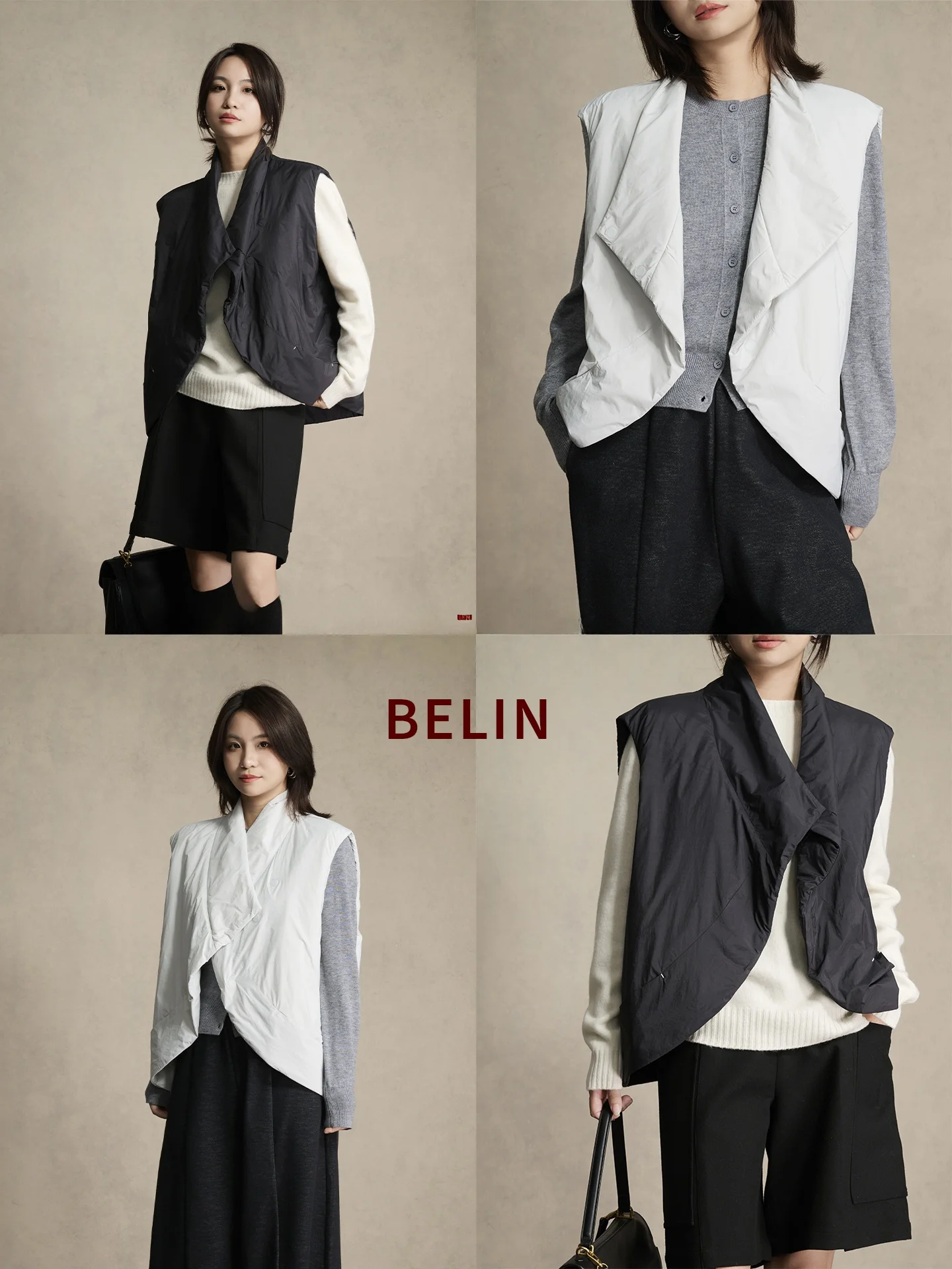 

Belin 00 Wool Filled Vest Lightweight Warmth Arc Overlap Design Svel Loose Match All Upper Apparel Commute Sle Pure ...