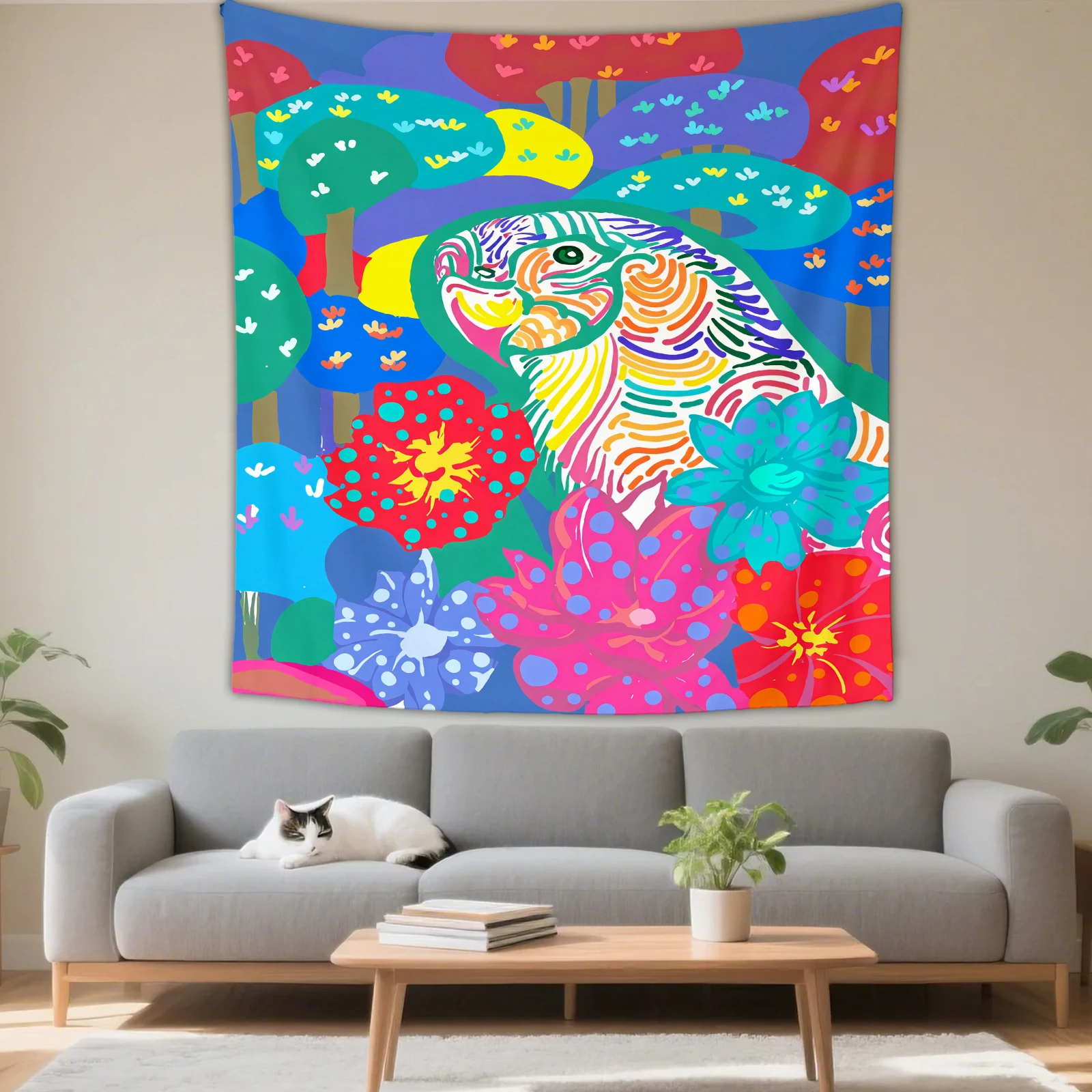 VIKAMA Psychedelic Whale & Beach Tapestry, 6 Assorted Designs, Wall Hanging Art for Bedroom Living Room