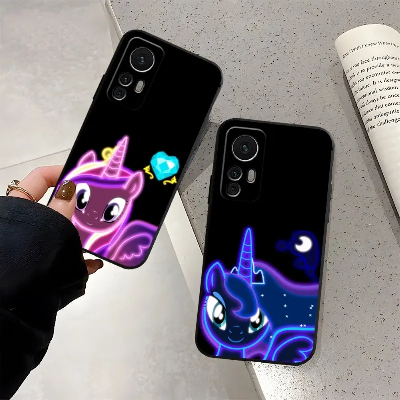 My LittleS P-PonyS Phone Case Funda For Redmi Note 12 12S 11S 11 10 9S 8T 7 8 9 9T 10X A2 Pro Plus Black Silicone Cover