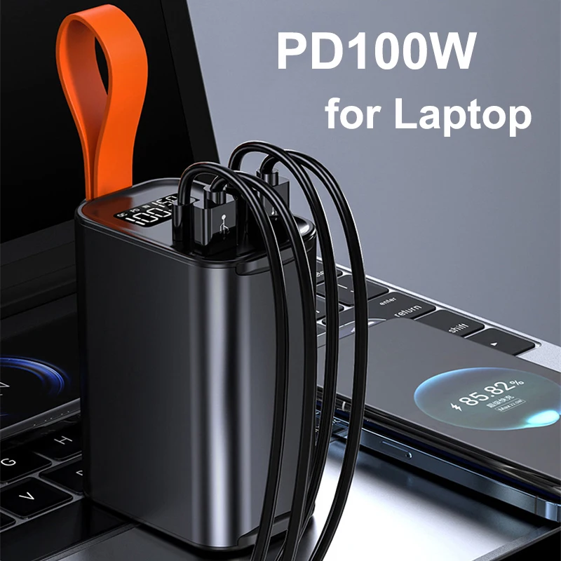 

100W Laptop Power Bank 30000mAh Type C PD 100W Two-Way Fast Charging Powerbank for iPhone Samsung Huawei Xiaomi External Battery