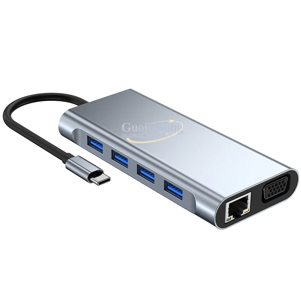 

Cross-border 11-in-1 docking station VGA USB3.0HUB for notebook typec docking station