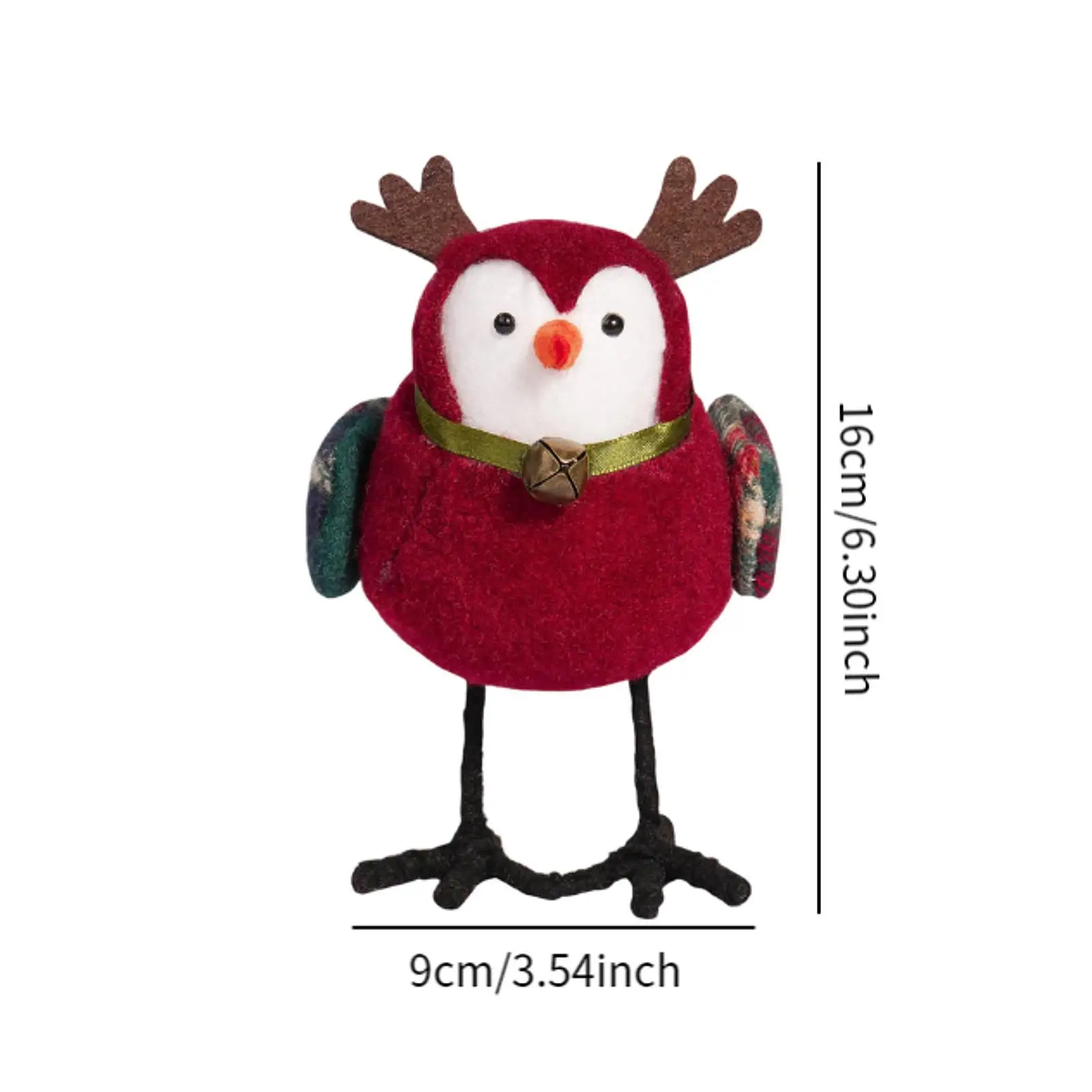 ตกแต่งตารางคริสต์มาสนกเครื่องประดับคริสต์มาส Tabletop Decor ประดิษฐ์ตุ๊กตานกสําหรับชั้นวางเทศกาลห้องนอน Desktop Decor