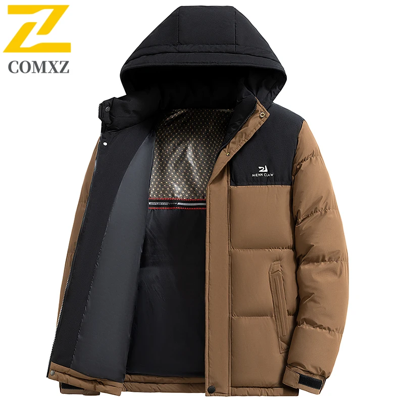 

Зимняя куртка 2025 года, мужская куртка с капюшоном для отдыха, путешествия, графеновое ветрозащитное хлопковое пальто, уличное пальто для катания на лыжах, термохолодостойкое стеганое пальто