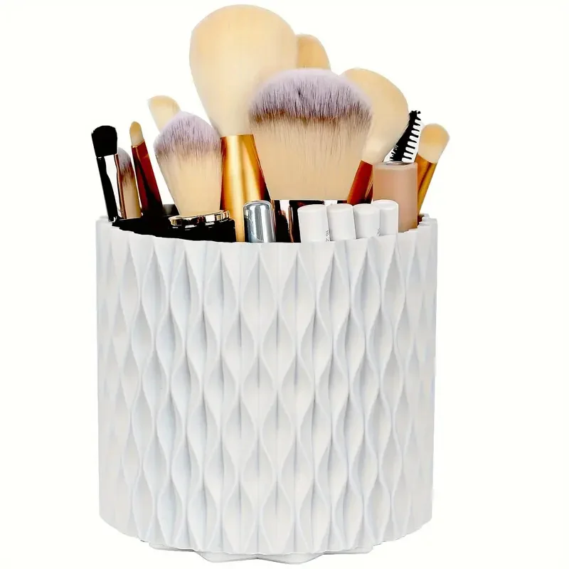 

Makeup Brush Storage Box 360 Rotating Makeup Brush Holder Organizer Desktop Lipstick Powder Brush Bucket Comestic Tools Box