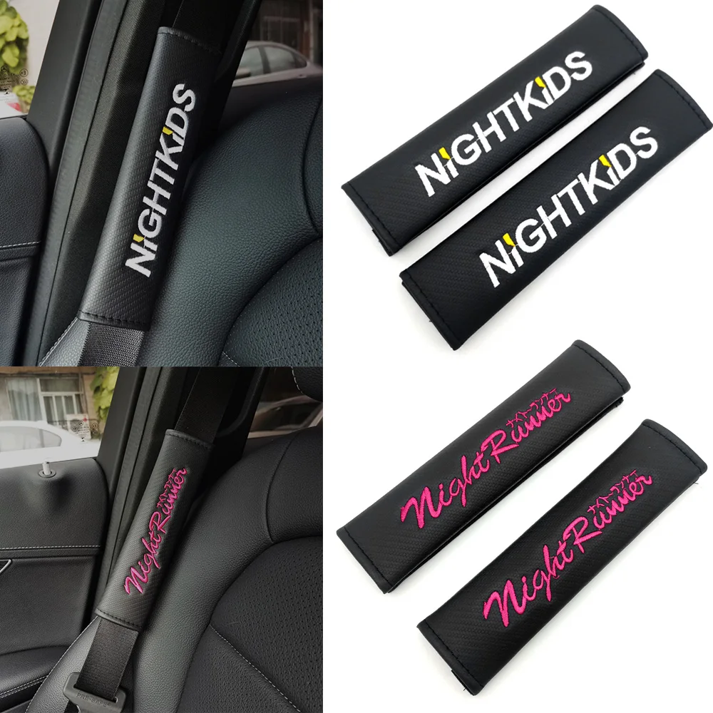 

JDM Universal 2PCS Car Seat Belt Cover Auto Seat Belt Covers JDM Style Protector Safety Belts Shoulder Pad Interior Night kids