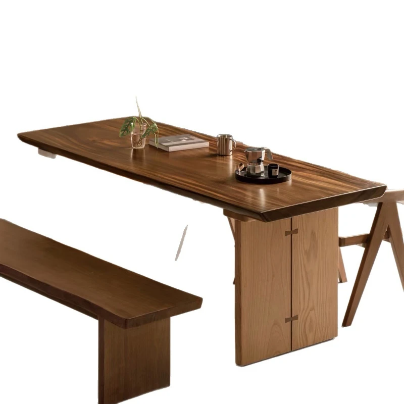 

Black walnut tea table Minimalist tea table and chair combination Living room coffee table