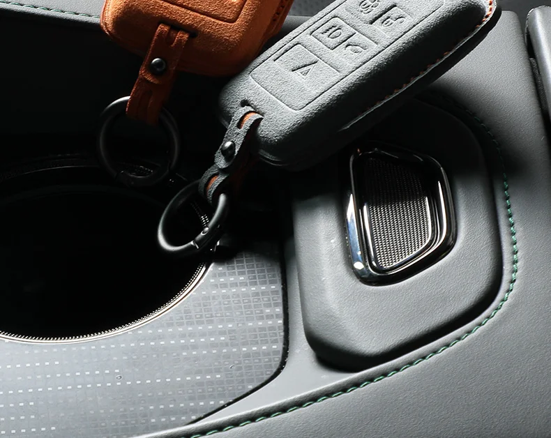 Schutzhülle für Autoschlüssel, passend für Land Rover Range Rover Sport, Evoque, Freelander 2, aus Wildleder und Alcantara, Zubehör. – Detail 7