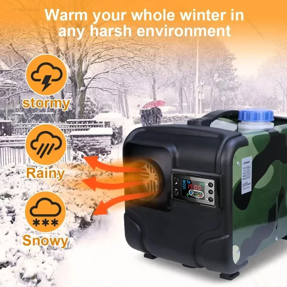 Car Heater 12V/24V/220V 5KW Car Diesel Heater Dry Low Noise Remote Control Air Diesel Parking Heater for Car Truck Boat RV view 2