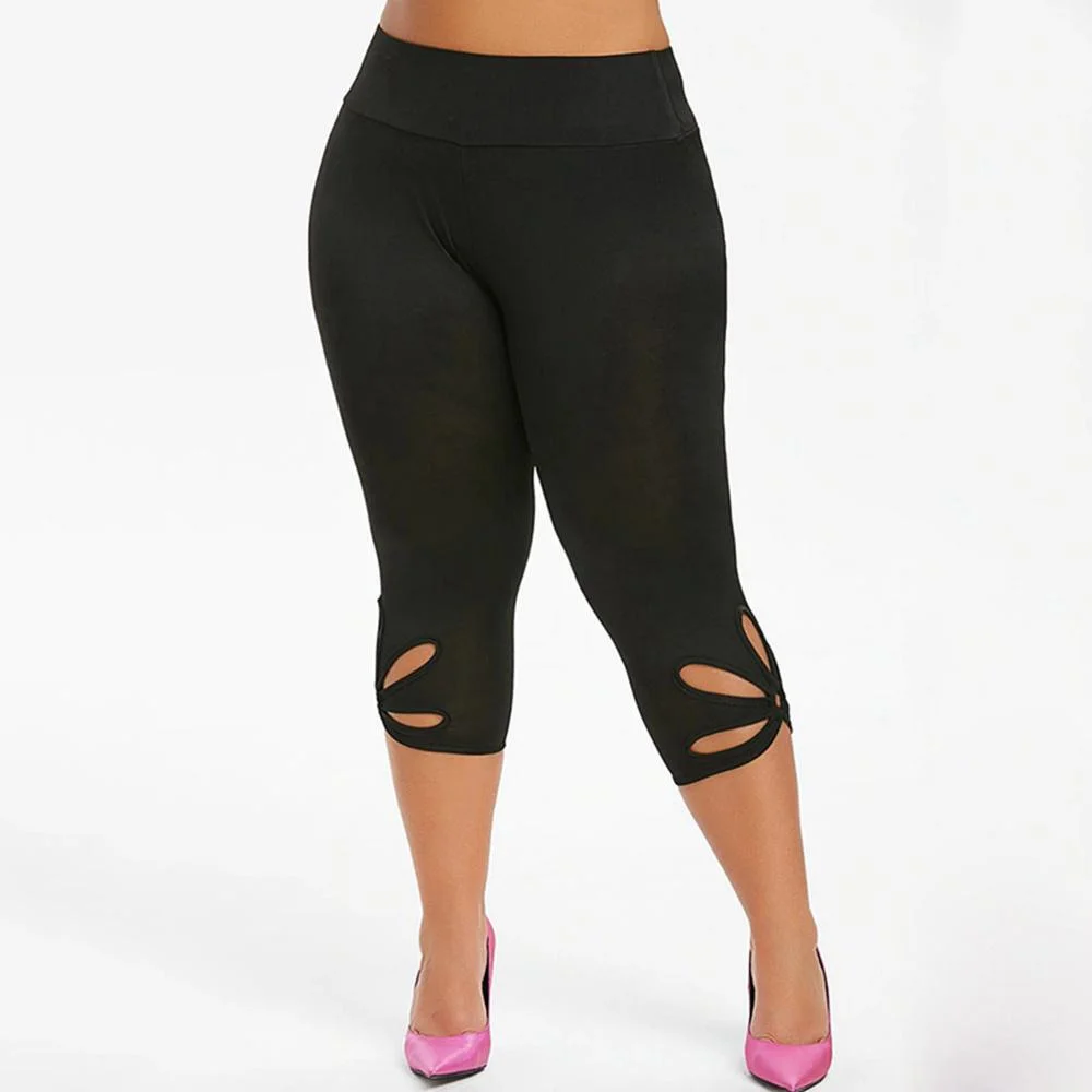 Plus Size Women\'s Pants Stretch Essential Legging Elastic Waist Seamless Casual Leggings Short Pants Capri Leggins Mujer