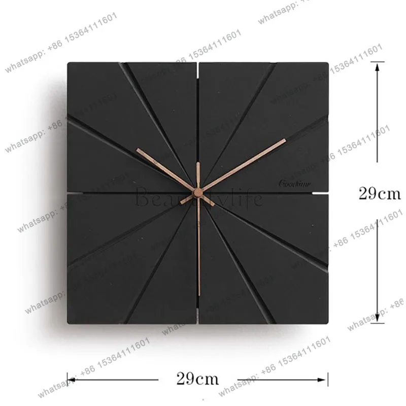 Italian Square Wall Clocks Unique Digital Small Apartment Simplicity Wall Clocks Decoration Black Reloj Pared Home Furniture