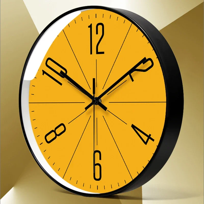 Atomic Wall Clock Battery Operated Round Analog Modern Wall Clock Automatically Clock for Office Classroom Bedroom Living Room