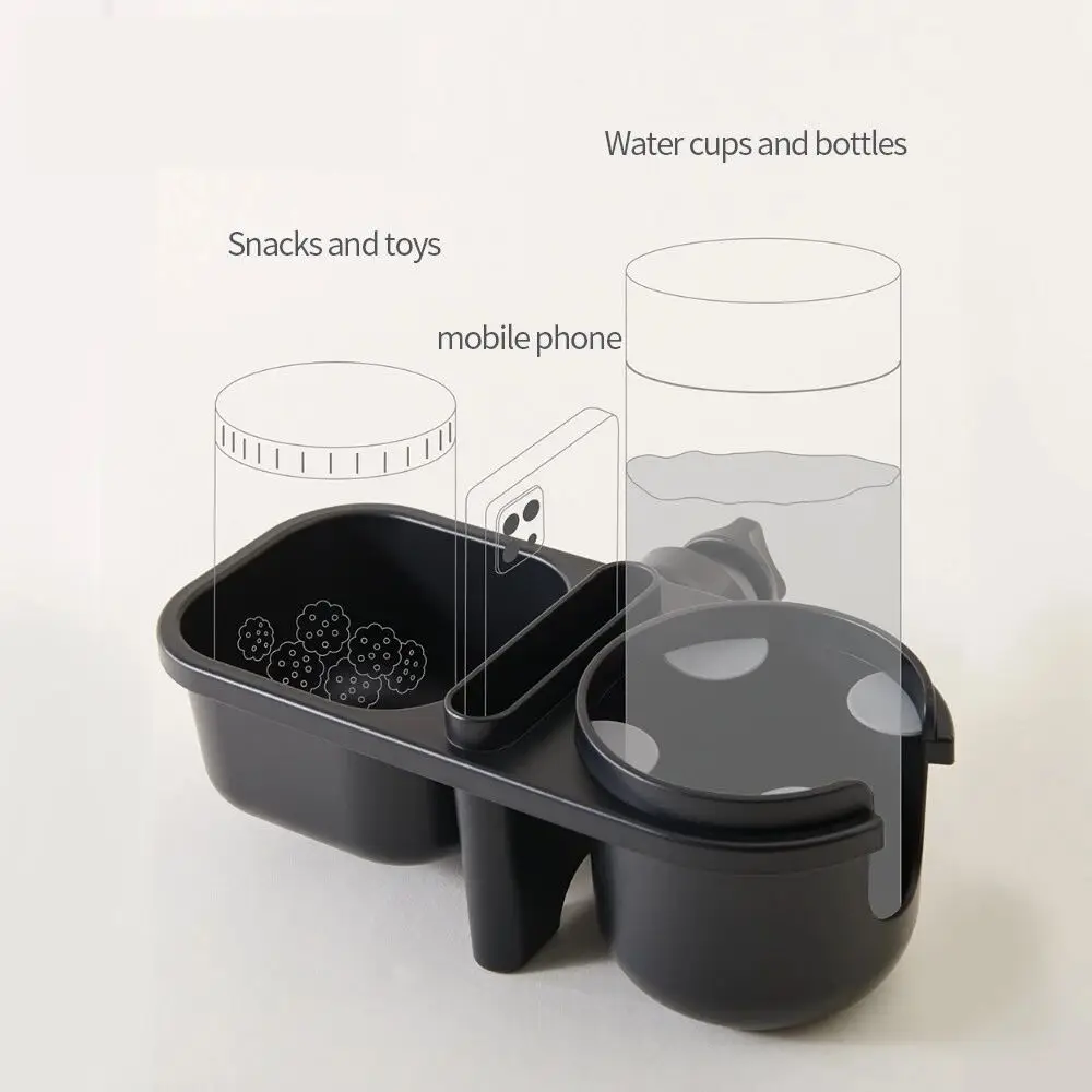3 in 1 Stroller Bottle Organizer Black Multifunctional Stroller Bottles Rack Durable with Phone/Snack Holder