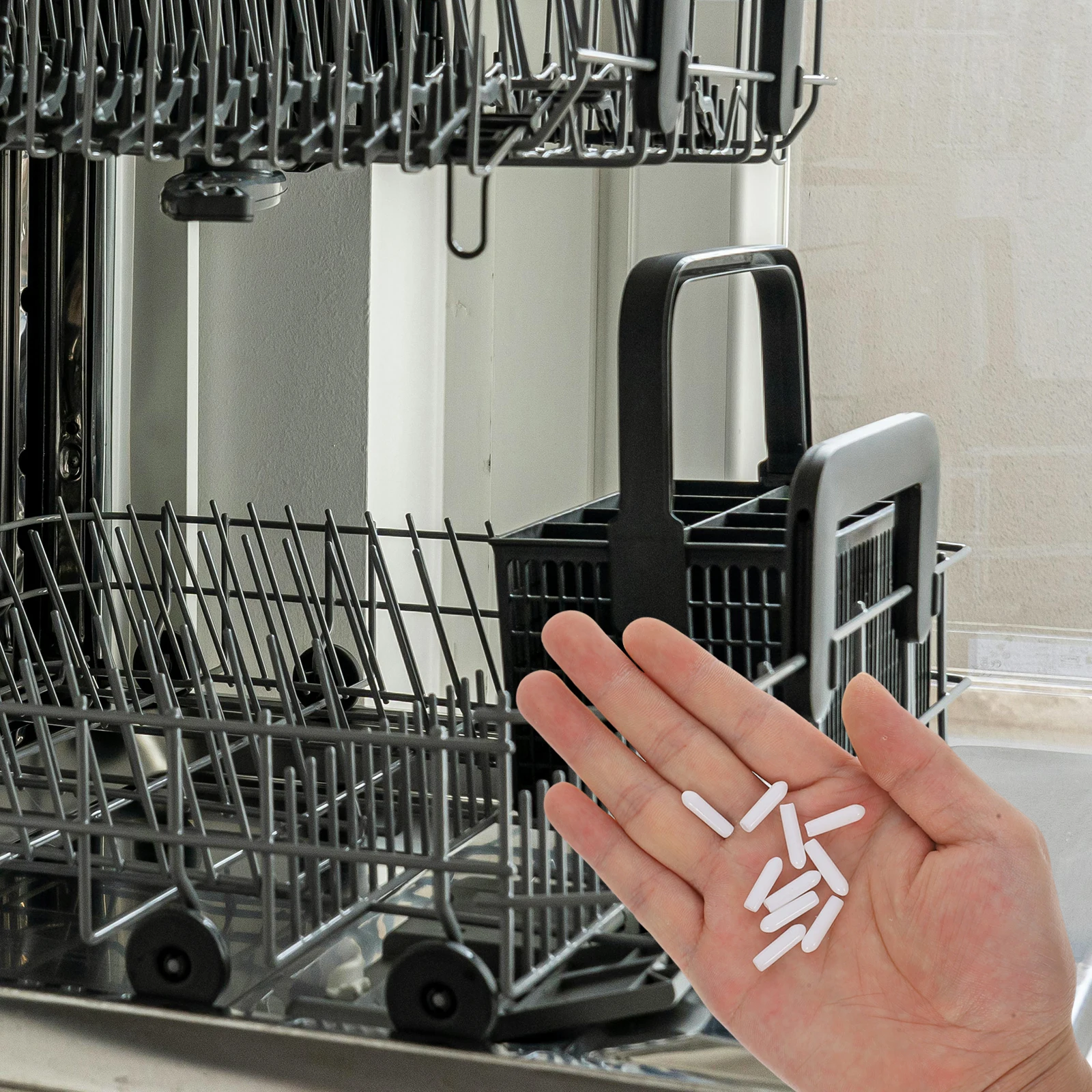 

50pcs Dishwasher Caps White Rubber Prong Rack Tip Cover Caps Rack Shelf Covers Anti Dust Scratch Prevention