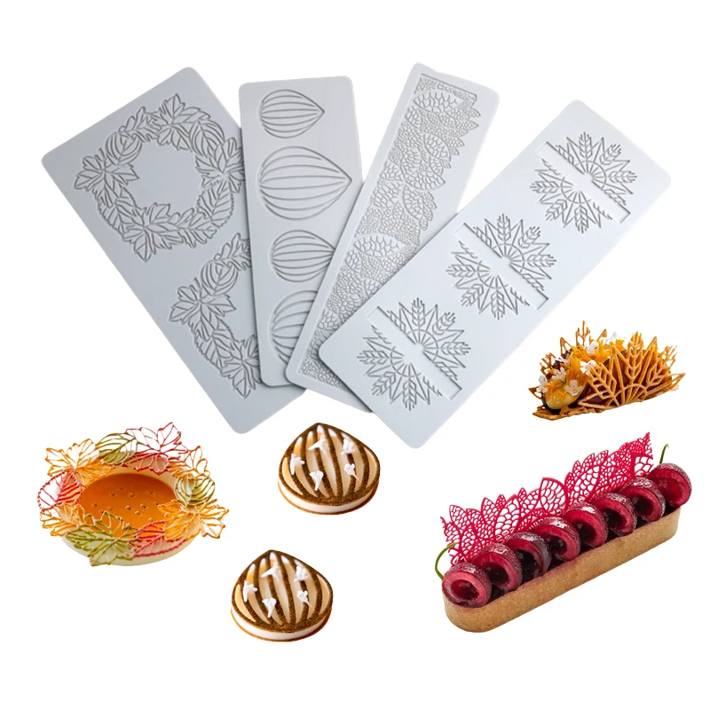 Meibum Sugar Craft Silicone Pad Lace Mat Chocolate Decorating Silicone Cake Molds Crispy Chip Pastry Decoration Dessert Tools