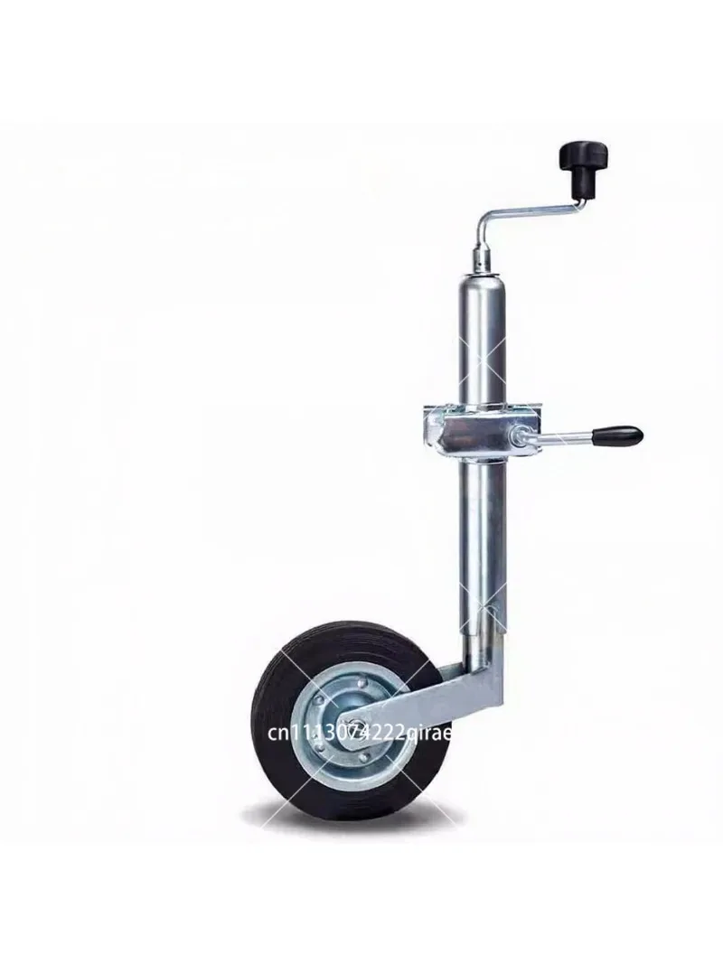 Manual Crank Trailer Stabilizer Jack, European Style Landing Gear with Guide Wheel for RV