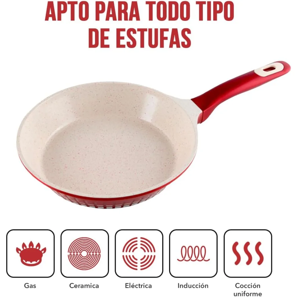 طقم أواني طهي غير لاصقة مكون من 13 قطعة من الرخام الأحمر مع تقنية Kochstelle #2