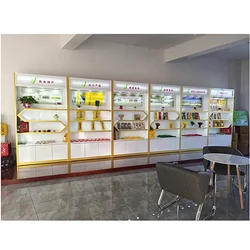 Custom, Modern Perfume Store Furniture Cosmetics Display Showcase Perfume Store Wall Cabinet with Lightbox