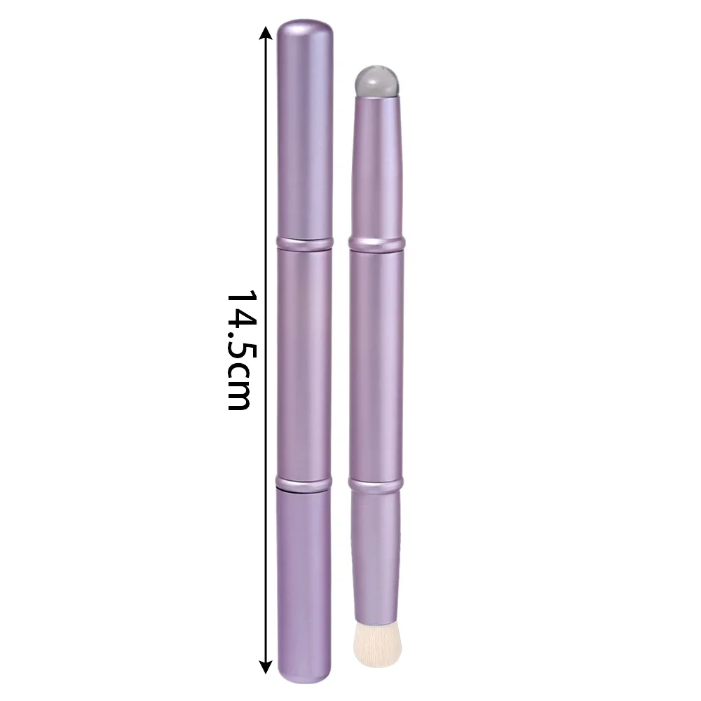 Pennello per labbra in silicone a doppia testa Pennello per correttore angolato Punta delle dita professionale Rossetto morbido Strumento per pennelli per trucco a testa tonda