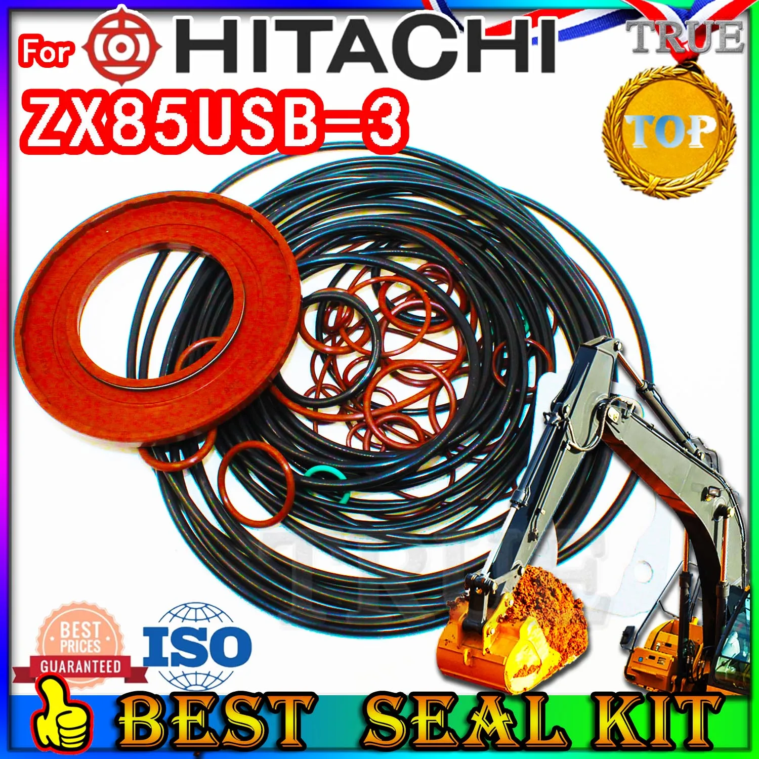 For Hitachi ZX85USB-3 Oil Seal Repair Kit Boom Arm Bucket Excavator Hydraulic Cylinder Hit ZX85USB 3 Best Reliable Mend proof