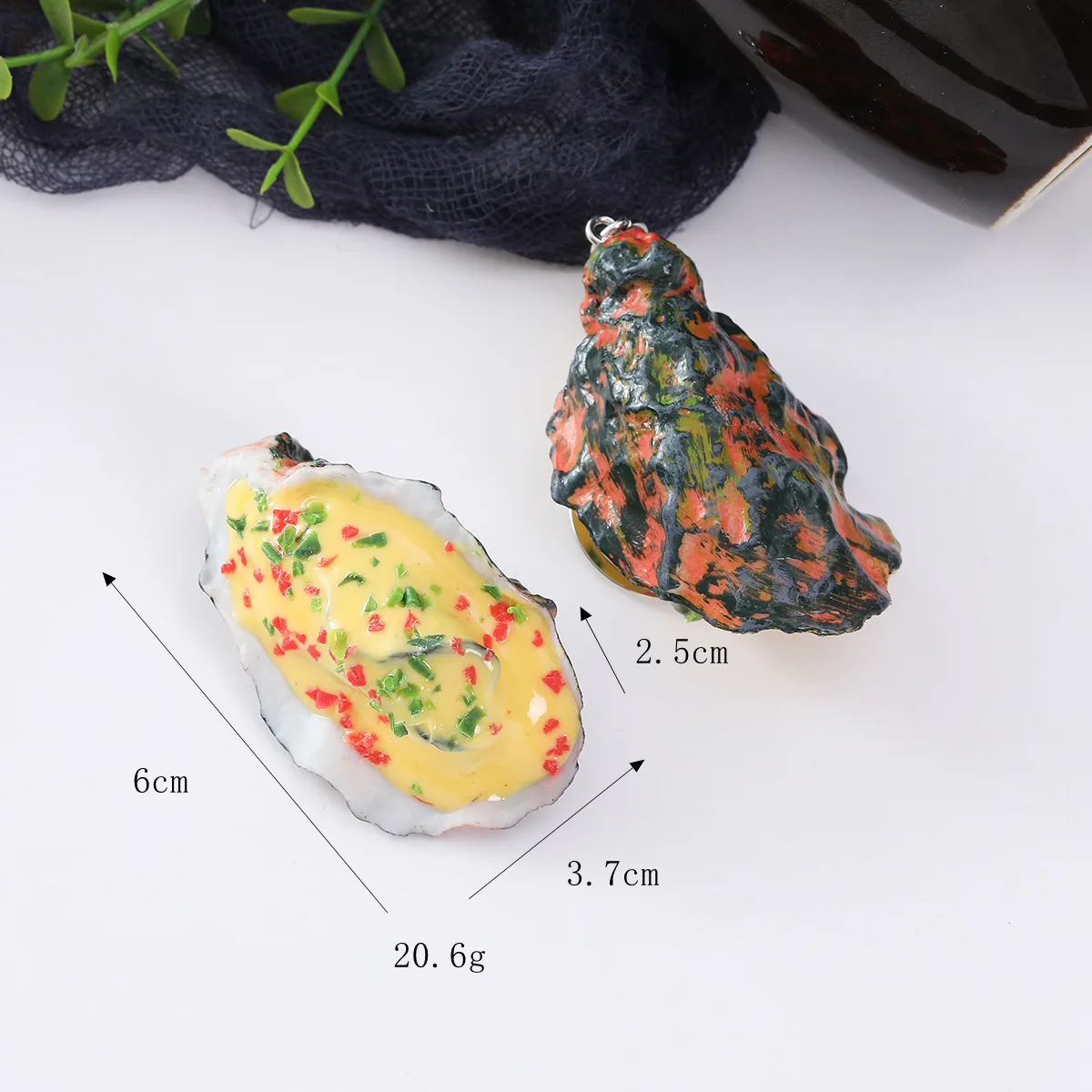 Simulatie Zeevruchten Display Props Keuken Winkel Winkel Decoratie Kunstmatige Nep Knoflooksaus Oester Sint-jakobsschelp Clam 2 stk/partij