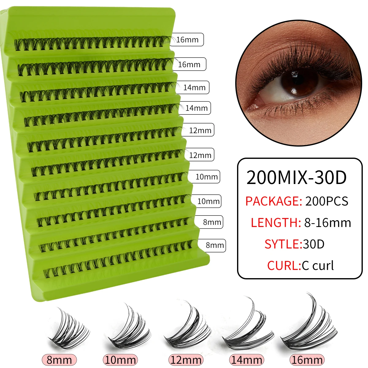 YSDO 10/14 Reihen natürliche Wimpernverlängerung vorgefertigte Volumenfächer einzelne Wimpern Nerz falsche Wimpern Cluster Wimpern Make-up Zilien – Detail 22