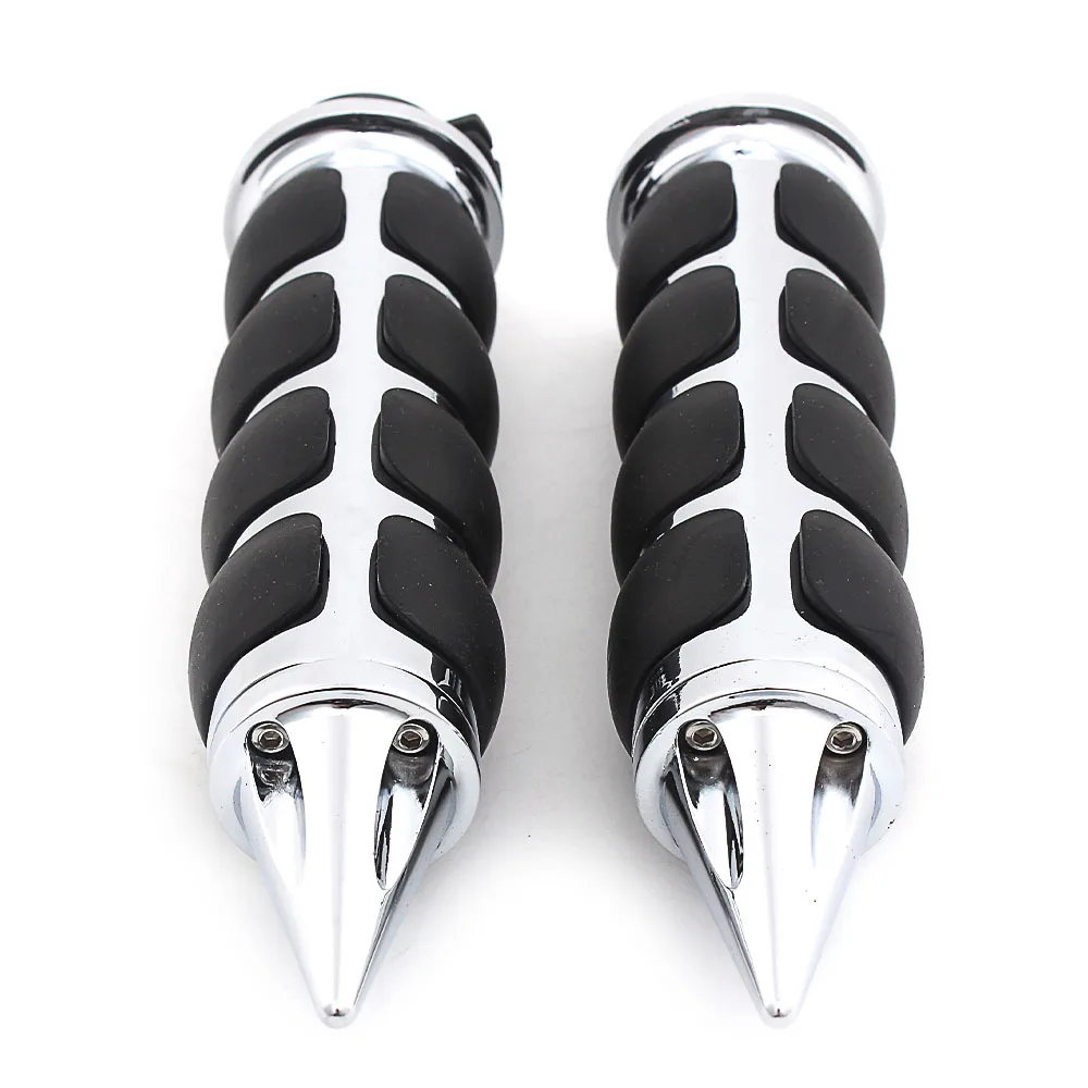 Motorcycle Accessories 1 Pair 1" 25MM Handlebar Grips Chrome Black For Harley Davidson All models 1970-Up Honda Yamaha Suzuki