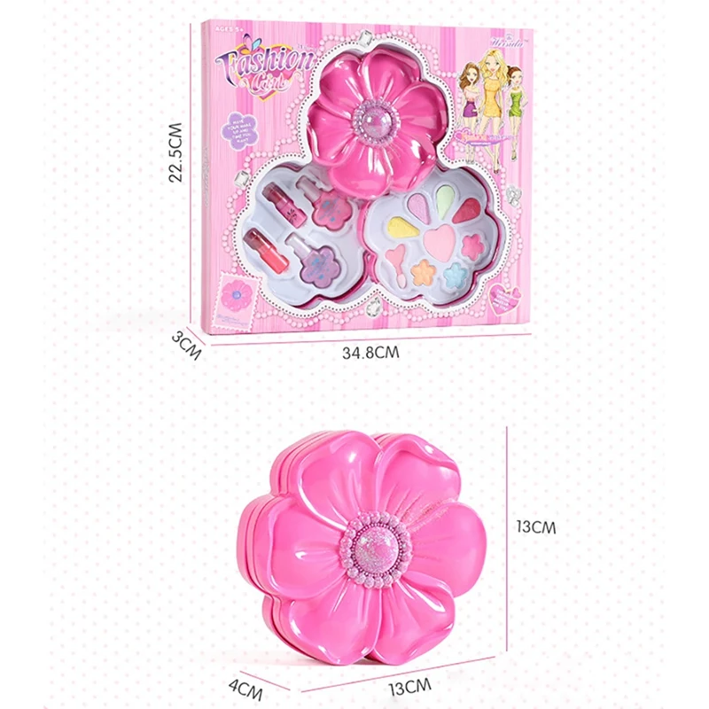 Fashion Girl Washable Makeup Toy Flower Makeup Toy Girl Child Makeup Set Girl Safe Baby Cosmetics Beauty Set