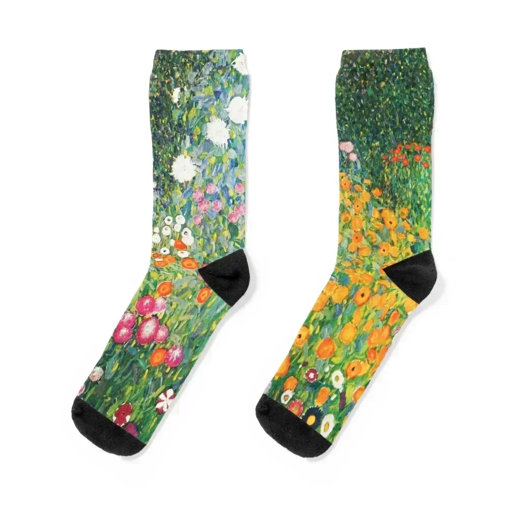 Flower Garden by Gustav Klimt Socks football Soccer Running cool Socks Ladies Men's