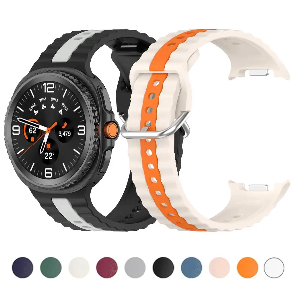 حزام سيليكون رياضي لساعة سامسونج جالاكسي 8 كلاسيكي سريع التهوية لساعة جالاكسي 8 40 ملم 44 ملم ملحقات