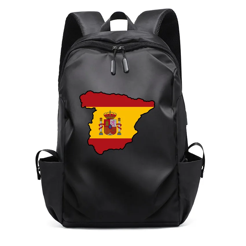 

Men USB Charging Waterproof Laptop Oxford Male Business Computer Notebook Backpacks Spain Map Pattern Printed Girl Rucksack