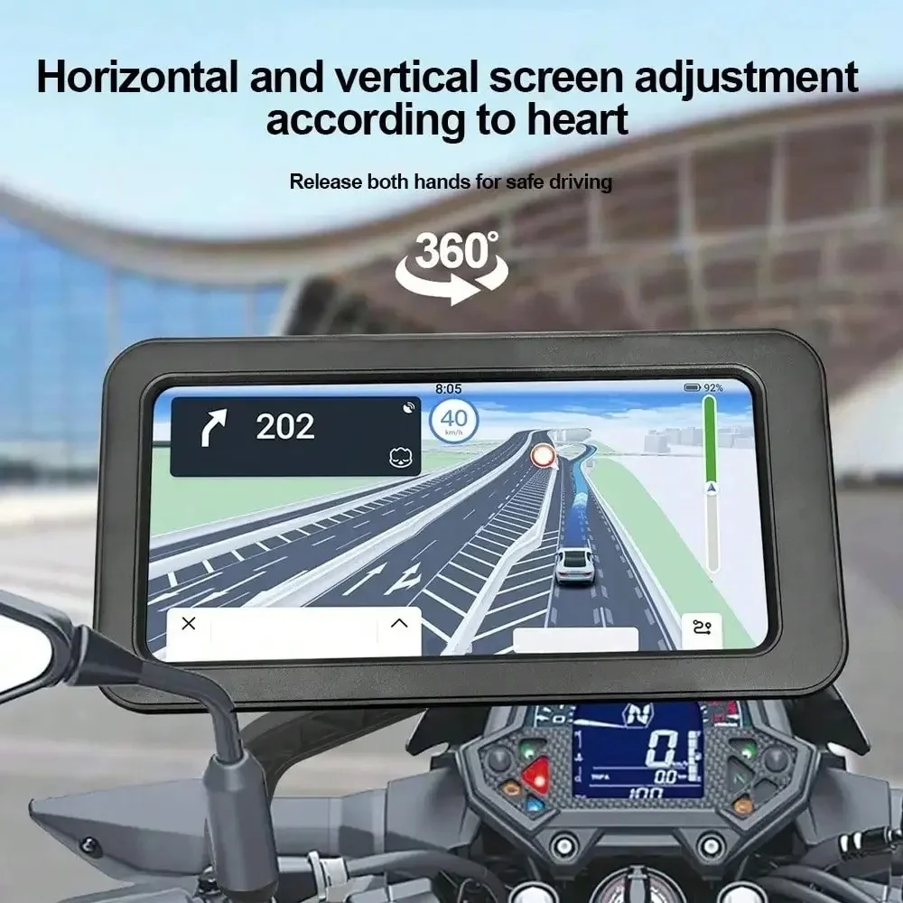 360° Swivel Waterproof Motorcycle Bike Mobile Phone Holder Adjustable Bicycle Motorcycle Cellphone Holder for Various Phone image 3