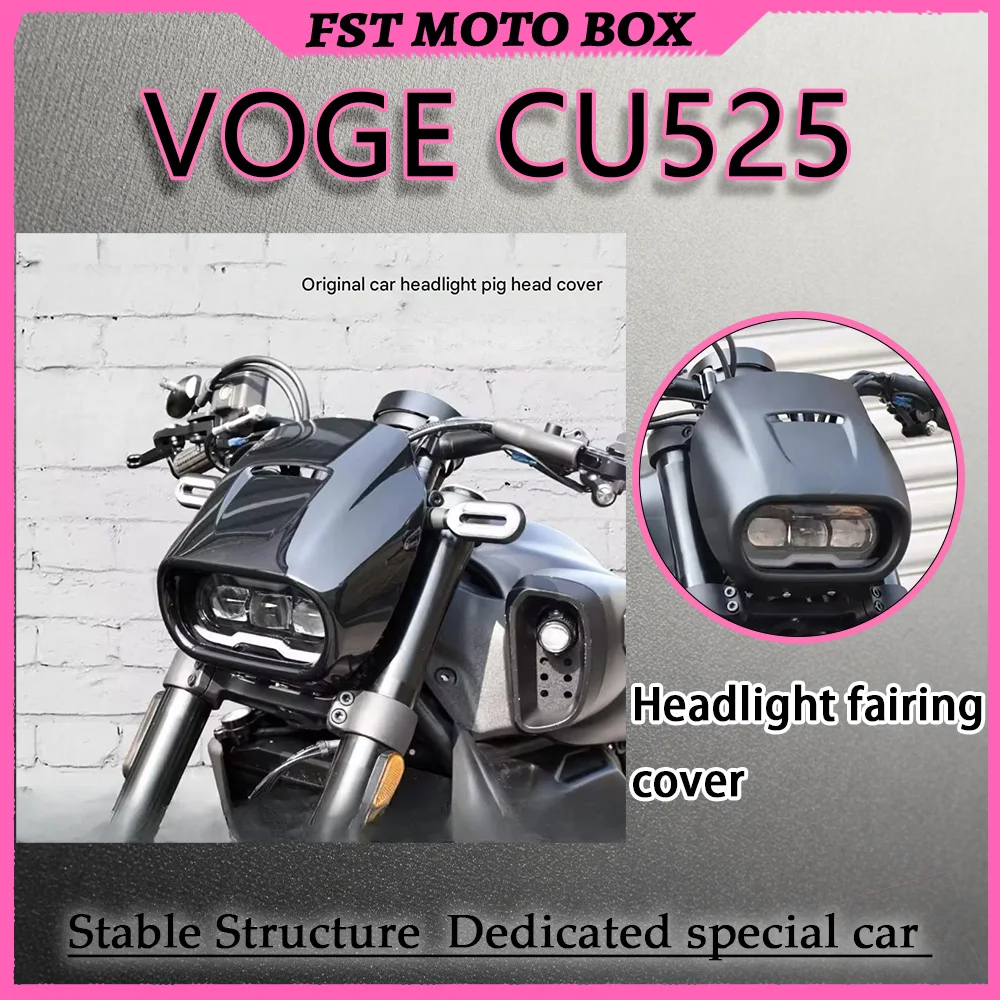 FOR VOGE CU525 Matte/Gloss Black Retro Headlight Windscreen Exclusive Design with Bracket Motorcycle Windshield Cover