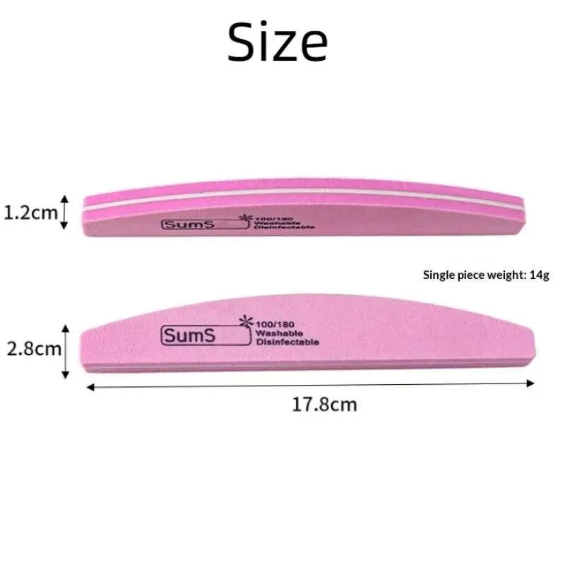 2/5/10PCS Professional Double-sided Nail File Block Colorful Sponge Nail Polish Buffing Sanding Buffer Strip Polishing Pedicure